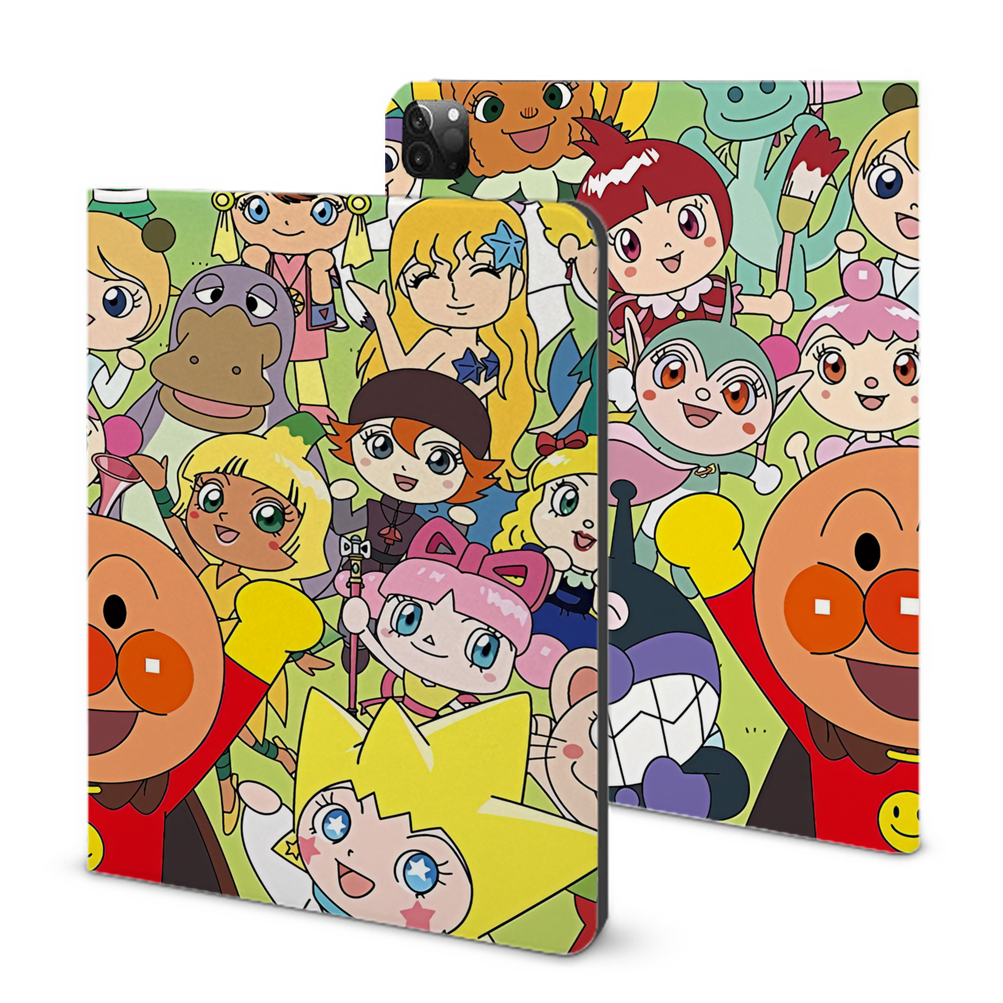 （画像用） アンパンマン Anpanman IPadケース ペンホルダー付き ブックスタイルデザイン
